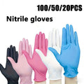 20/50/100Pcs Durable Rose Red Nitrile Dishwashing Gloves, Non-Medical Grade, Latex-Free, Suitable for Permanent Makeup, Nail and Hair Services, Painting, Odor-Free Household Bathroom Cleaning Gloves, Multi Purpose Glove
