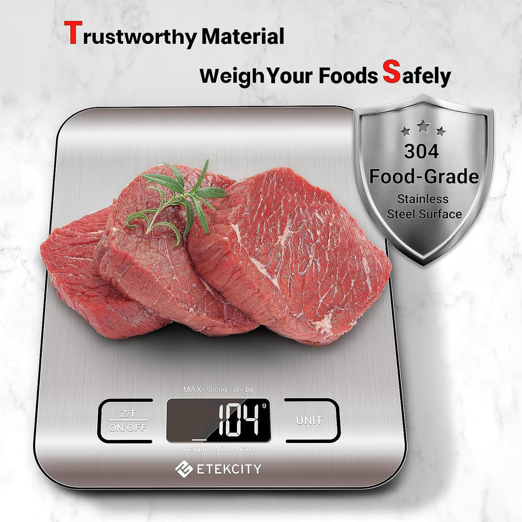 Digital Kitchen Scale – Stainless Steel Food Scale for Baking & Meal Prep