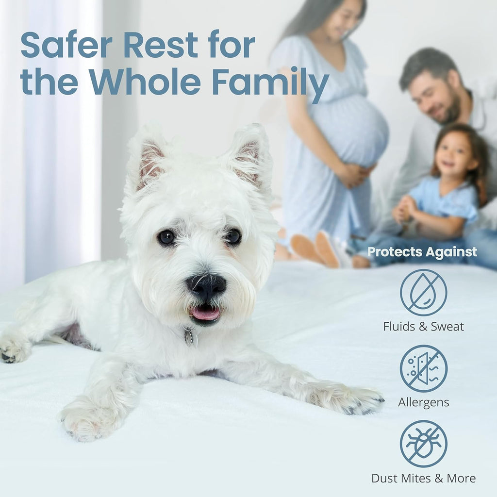 Premium Waterproof Full Mattress Protector – Ultra-Soft Breathable Cotton Blend Cover with Deep Stretch Pockets | Novambience