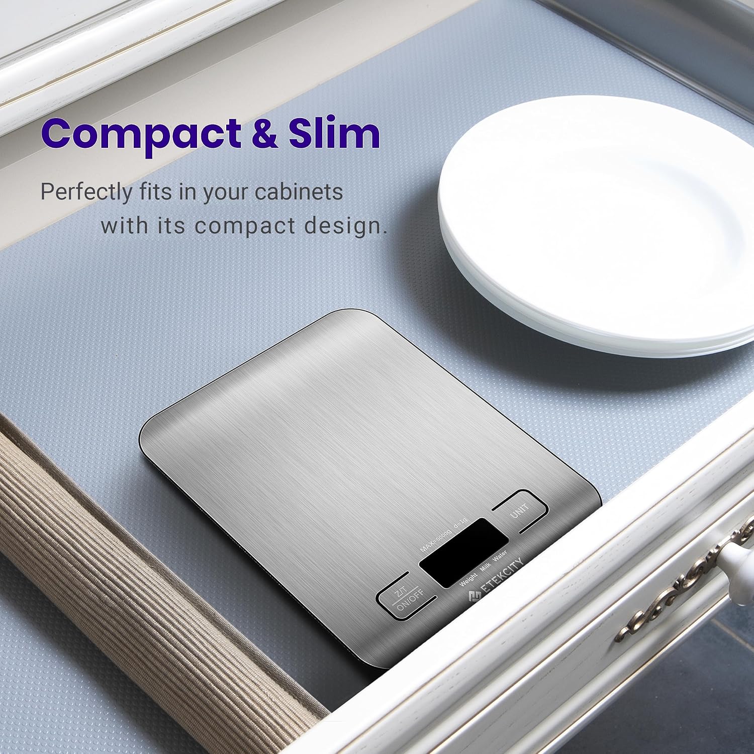 Digital Kitchen Scale – Stainless Steel Food Scale for Baking & Meal Prep
