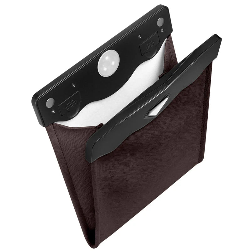 Premium Leather Car Trash Can – Waterproof Magnetic LED Garbage Bin & Seat Storage Bag