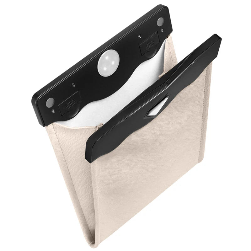 Premium Leather Car Trash Can – Waterproof Magnetic LED Garbage Bin & Seat Storage Bag
