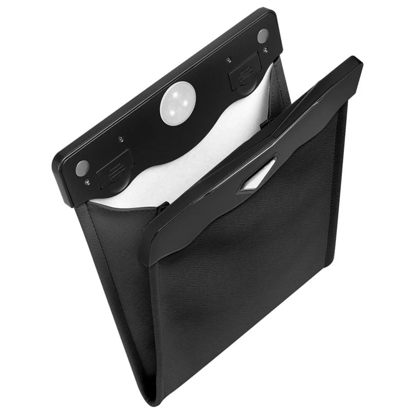 Premium Leather Car Trash Can – Waterproof Magnetic LED Garbage Bin & Seat Storage Bag