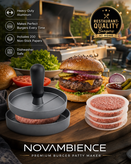 Premium Burger Patty Maker – Heavy-Duty Aluminum Press